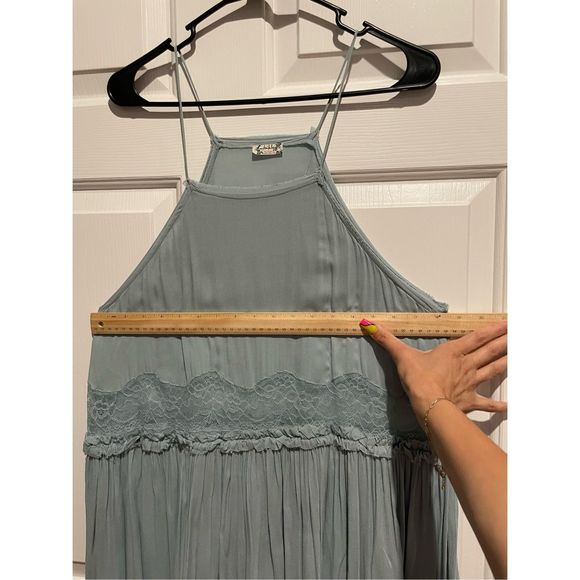 Free People Intimately Lace Inset Swing Dress W/Adjustable Waist String Size M - Picture 8 of 12
